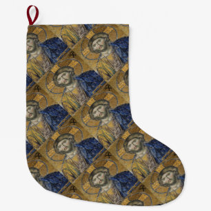 Christ Pantocrator Mosiac Iconic Religious Roman A Großer Weihnachtsstrumpf