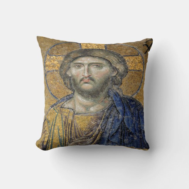 Christ Pantocrator Mosiac Iconic Religious Roman A Kissen (Vorderseite)