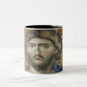 Christ Pantocrator Mosiac Iconic Religious Roman A Zweifarbige Tasse