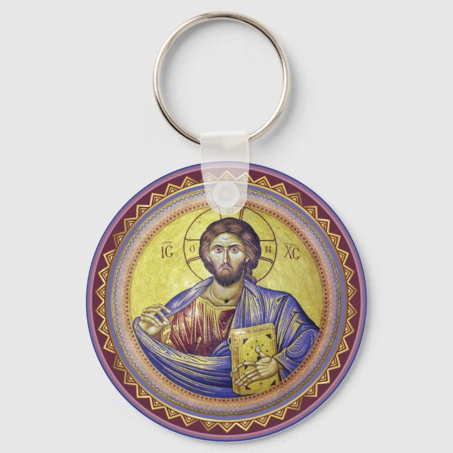 Christ Pantocrator Orthodox Icon Schlüsselanhänger (Vorderseite)