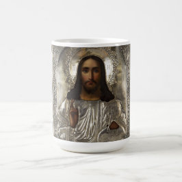 Christ Pantocrator Silver Oklad Riza Russisches Sy Kaffeetasse