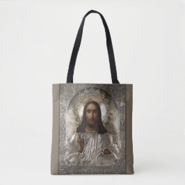 Christ Pantocrator Silver Oklad Riza Russisches Sy Tasche