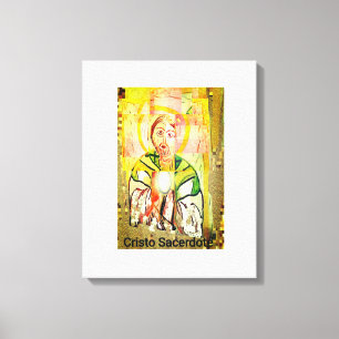 Christ Priest gestreifte Canvas Print Leinwanddruck
