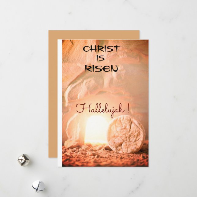 Christ ressuscité Hallelujah Carte de Pâques (Devant/Arrière en situation)