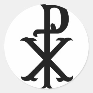 Christ Symbol PX Runder Aufkleber