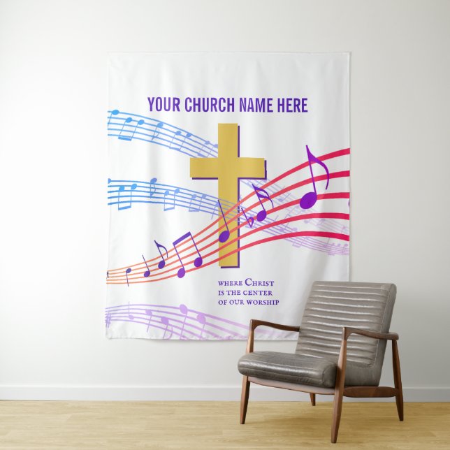 CHRIST THE CENTER Christlich Worship Tapestry Wandteppich (Beispiel)