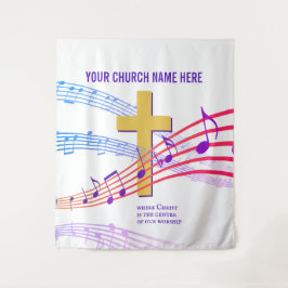 CHRIST THE CENTER Christlich Worship Tapestry Wandteppich