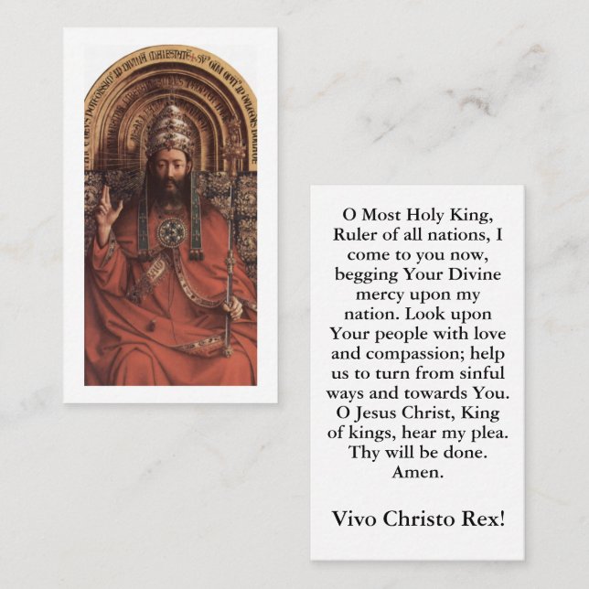 Christ the King Anpassbare Gebetskarte Telefonnummerkarte (Vorne/Hinten)