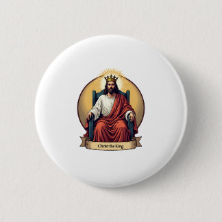 Christ the King Vintage Engraving Christian Shirt  Button