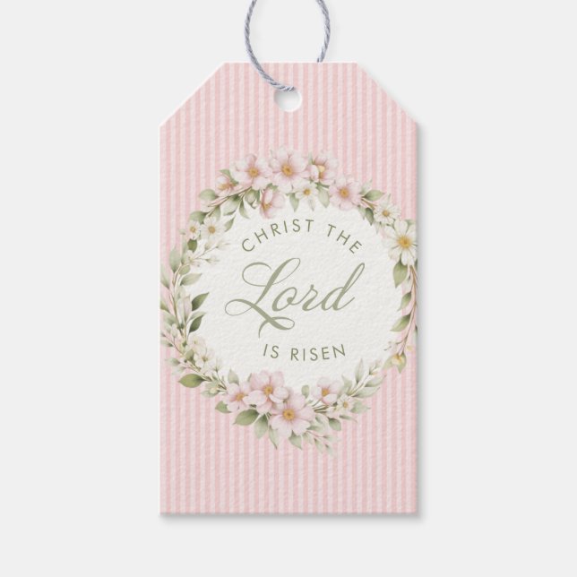 Christ the Lord is Risen | Spring Flowers Geschenkanhänger (Vorderseite)