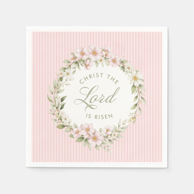 Christ the Lord is Risen | Spring Flowers Serviette (Vorderseite)