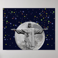 Christ the Redeemer, moon and stars