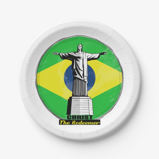 Christ The Redeemer Rio De Janero Pappteller (Vorderseite)