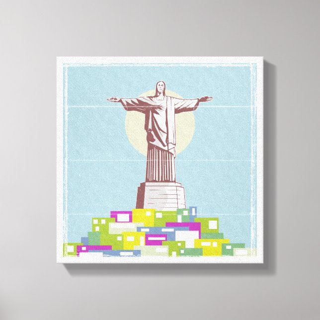 Christ the Redeemer Travel Poster Favela Leinwanddruck (Vorderseite)