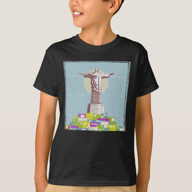 Christ the Redeemer Travel Poster Favela T-Shirt (Vorderseite)
