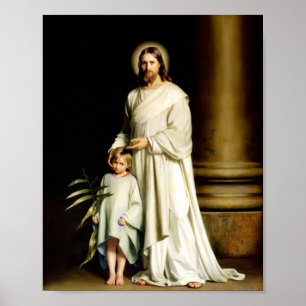 Christ und das junge Kind von Carl Bloch Poster