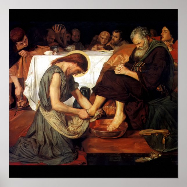 Christ wasing Peter's Feet Poster (Vorne)