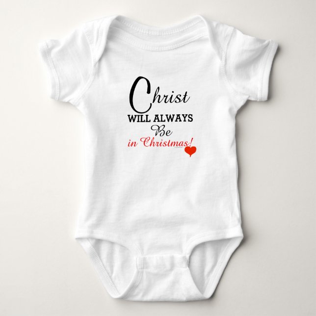 Christ wird immer in Weihnachten Red Heart Baby Baby Strampler (Vorderseite)
