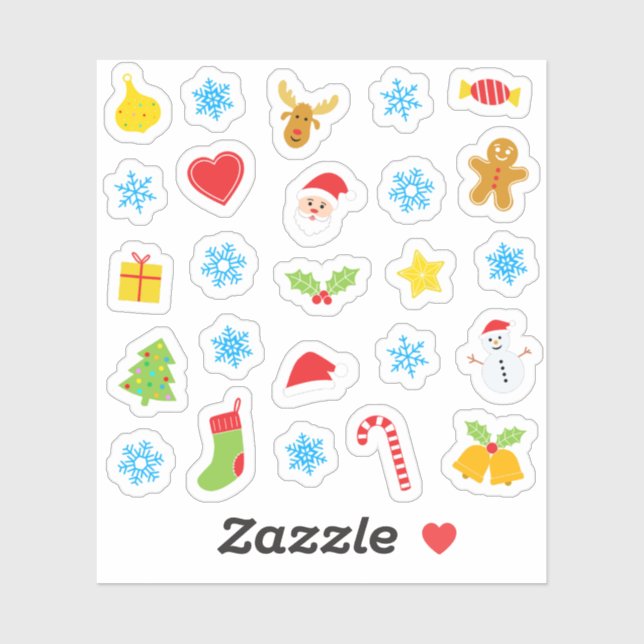 Christams farbiges Muster Aufkleber (Blatt)