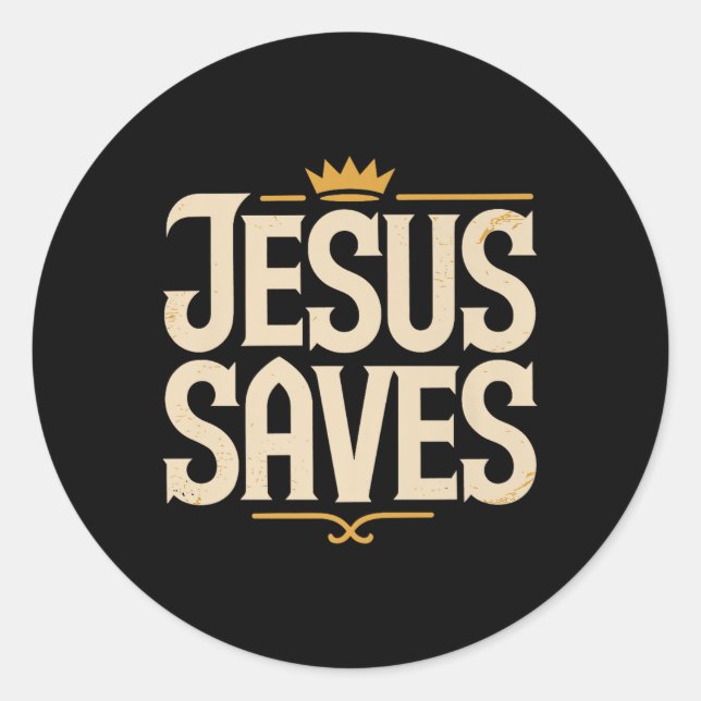 Christan Jesus Rette Premium Runder Aufkleber (Vorderseite)