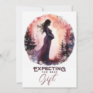 Christas Ornament Watercolor Holiday Pregnancy Ankündigung