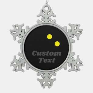 Christbaum-Doppelpunkt-Squashball-Schmuck Schneeflocken Zinn-Ornament