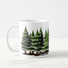 Christbaum im friedlichen Wald dekoriert Kaffeetasse