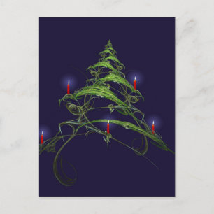 Christbaum mit Kerzen dekoriert Feiertagspostkarte