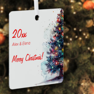 Christbaumkugel Schnee Metall Quadrat Ornament Ornament Aus Metall