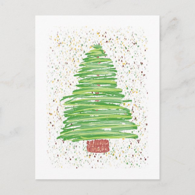 Christbaumkunst Feiertagspostkarte (Vorderseite)
