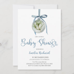 Christbaumschmuck Junge Blau Babyparty Einladung