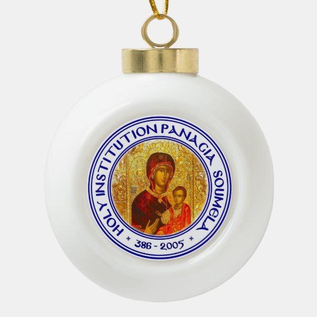 Christbaumschmuck Keramik Kugel-Ornament (Vorderseite)