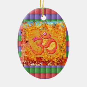 Christbaumschmuck Om-Mantra-Symbol Singen Hinduism Keramik Ornament