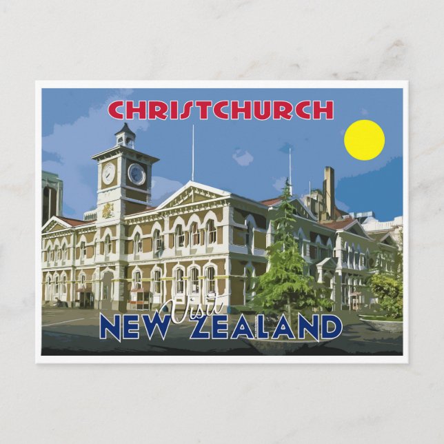 Christchurch, Besuch Neuseelands Postkarte (Vorderseite)