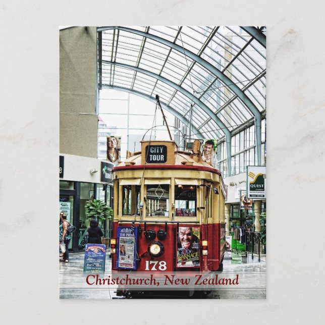Christchurch City Tour Tram No.178 NZ Postcard Postkarte (Vorderseite)