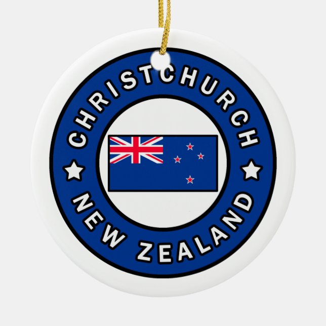 Christchurch Neuseeland Keramik Ornament (Vorne)
