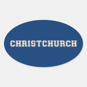 Christchurch Neuseeland Ovaler Aufkleber