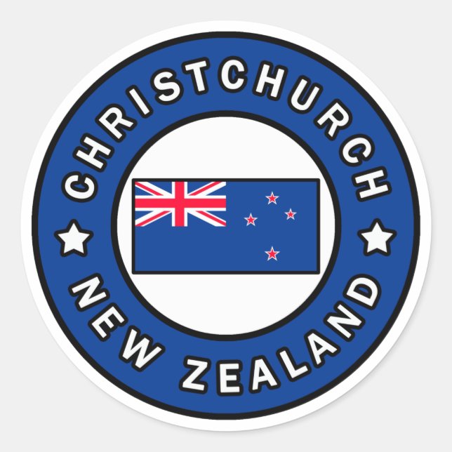 Christchurch Neuseeland Runder Aufkleber (Vorderseite)