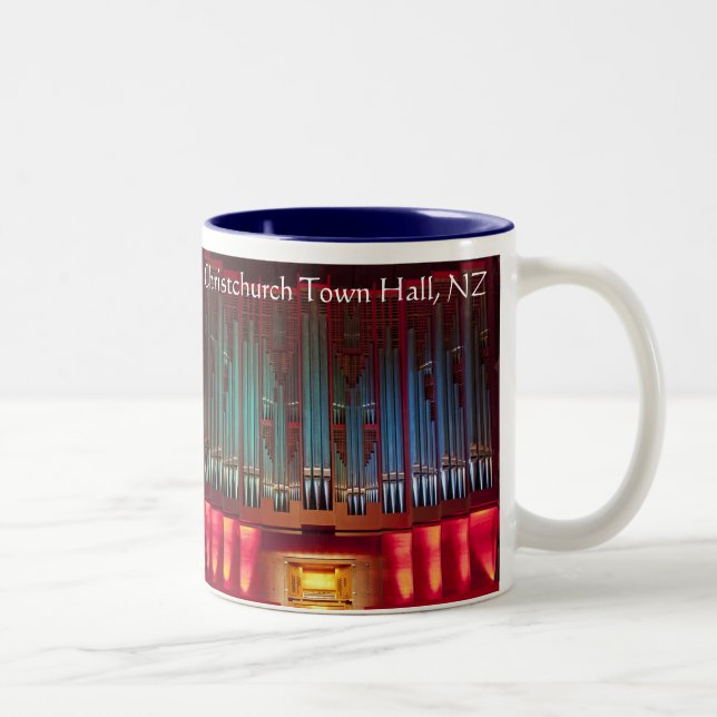 Christchurch-Rathaus-Rohrorgan-Tasse Zweifarbige Tasse (Rechts)