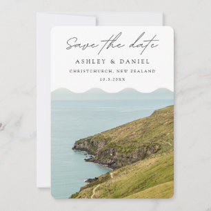 Christchurch Save the Date Neuseeland Hochzeit Einladung