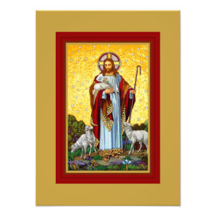 CHRISTE, DIE GUTE SCHEPHERHERDE MOSAIK FOTODRUCK