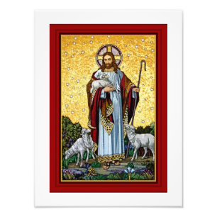 CHRISTE, DIE GUTE SCHEPHERHERDE MOSAIK FOTODRUCK