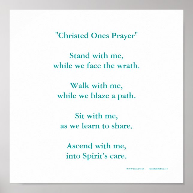 "Christed Ones Prayer" Poster (Vorne)