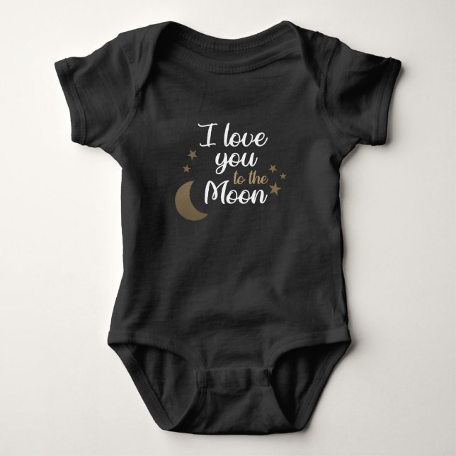 Christelijke Baby Romper - Ich Liebe Sie zum Mond Baby Strampler (Vorderseite)