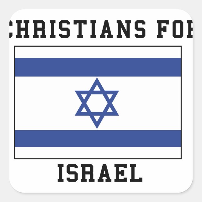 Christen für Israel Quadratischer Aufkleber (Vorderseite)