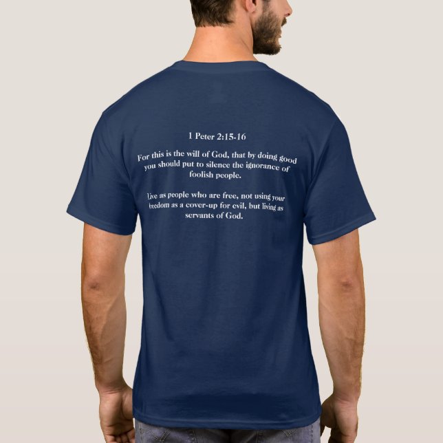Christen gegen Trump 2-seitige Bibelverse T-Shirt (Rückseite)