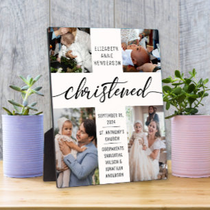 Christened Foto Collage Christening Keepake Fotoplatte