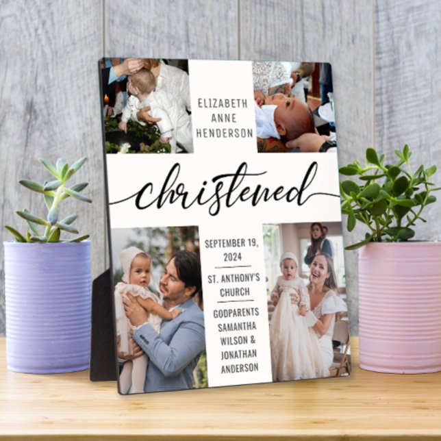 Christened Foto Collage Christening Keepake Fotoplatte (Von Creator hochgeladen)