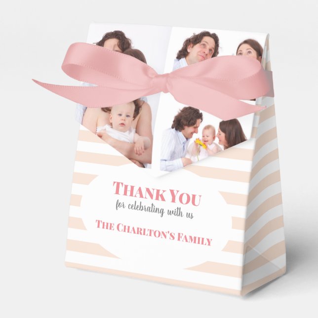 Christening 3 Sektionen Custom Foto Rainbow Geschenkschachtel (Vorderseite)