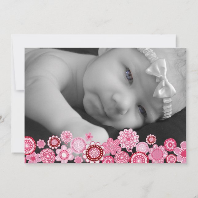 Christening Baptême Girls Photo Invitation Invitat (Devant)